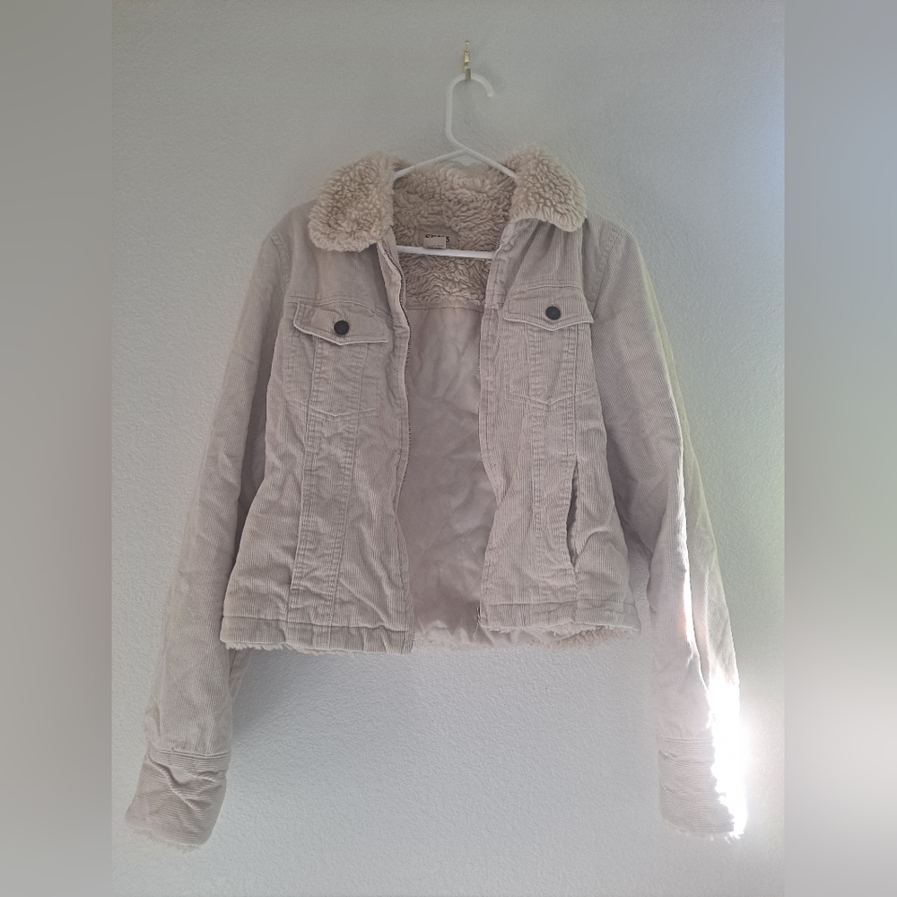 Cream corduroy denim jacket